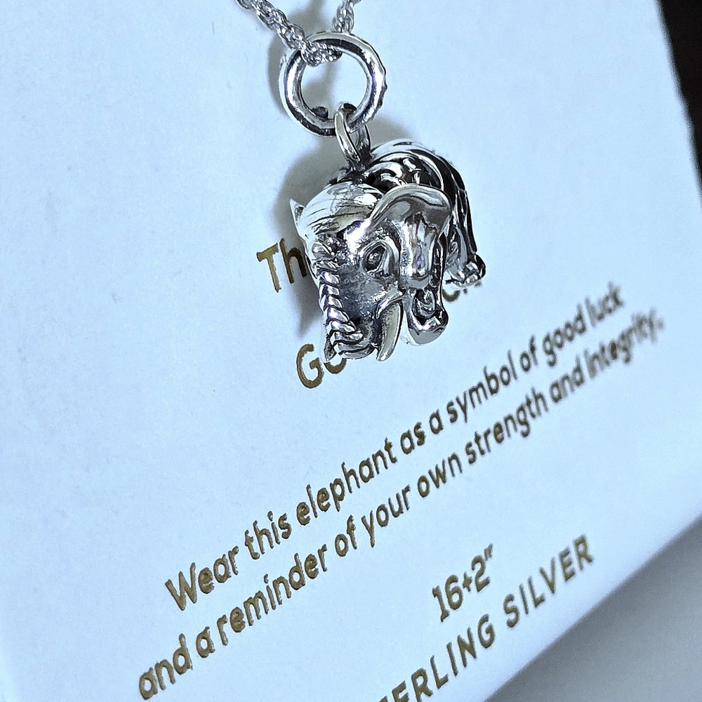 Annika Witt Sterling Silver🤍 Elephant🐘 Pendant Necklace - NIB - Picture 7 of 15